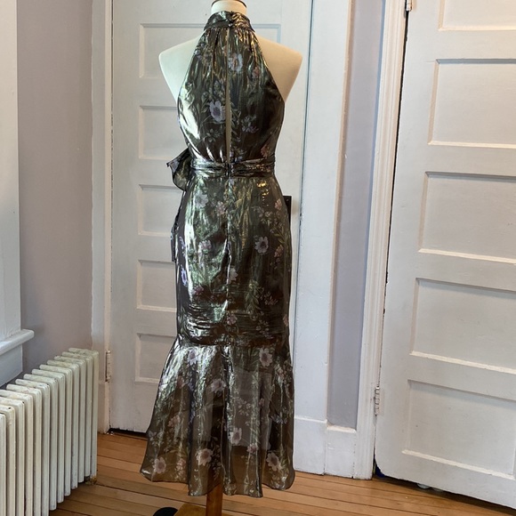 ML Monique Lhuillier Silk Blend Metallic Dress, Size 4 - Picture 8 of 17